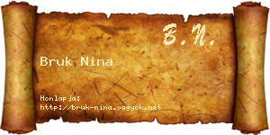 Bruk Nina névjegykártya